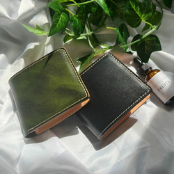 イタリアンレザー小銭入れケース 小物入れ ヌメ革本革 ハンドメイド手縫い イタリアンレザー 二つ折り財布 メンズ 本革 小銭入れ コインケース