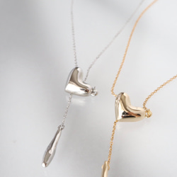 当店人気No.1♡ハートのY字ネックレス【選べる金具】 サージカルステンレス 14kgf シルバー925 アレルギー対応 11枚目の画像