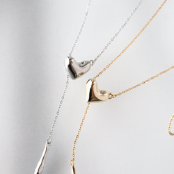 当店人気No.1♡ハートのY字ネックレス【選べる金具】 サージカルステンレス 14kgf シルバー925 アレルギー対応 8枚目の画像