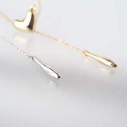 当店人気No.1♡ハートのY字ネックレス【選べる金具】 サージカルステンレス 14kgf シルバー925 アレルギー対応 12枚目の画像