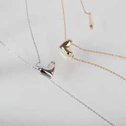 当店人気No.1♡ハートのY字ネックレス【選べる金具】 サージカルステンレス 14kgf シルバー925 アレルギー対応 7枚目の画像