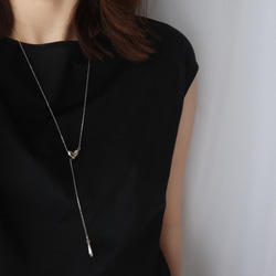 当店人気No.1♡ハートのY字ネックレス【選べる金具】 サージカルステンレス 14kgf シルバー925 アレルギー対応 5枚目の画像