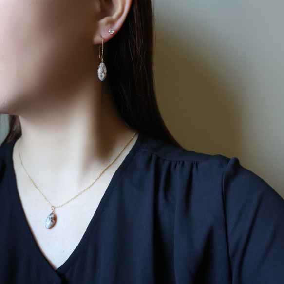 特集掲載《10月誕生石》ピカソコッパー ピアス イヤリング　プレゼント アレルギー対応 ギフト トルマリン オパール 4枚目の画像