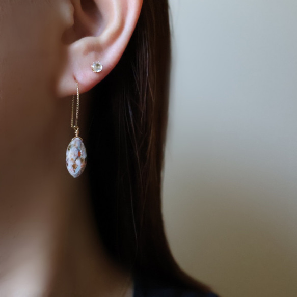 特集掲載《10月誕生石》ピカソコッパー ピアス イヤリング　プレゼント アレルギー対応 ギフト トルマリン オパール 2枚目の画像