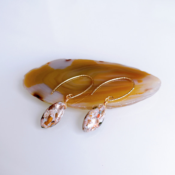 特集掲載《10月誕生石》ピカソコッパー ピアス イヤリング　プレゼント アレルギー対応 ギフト トルマリン オパール 3枚目の画像