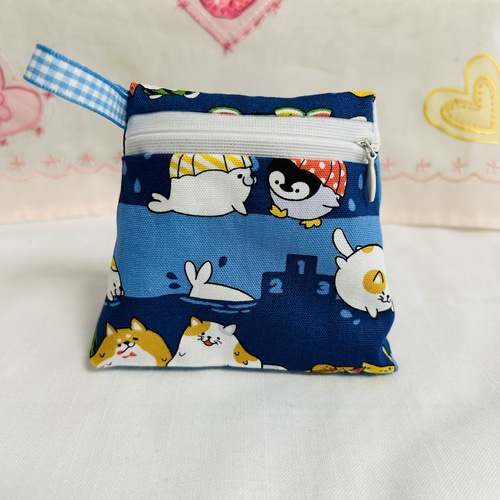 三角ポーチ 男の子ポーチ 可愛いポーチ 小物入れ ハンドメイド