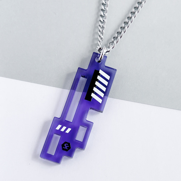 logic／purple】ネックレス│アクリルアクセサリー│││ユニーク