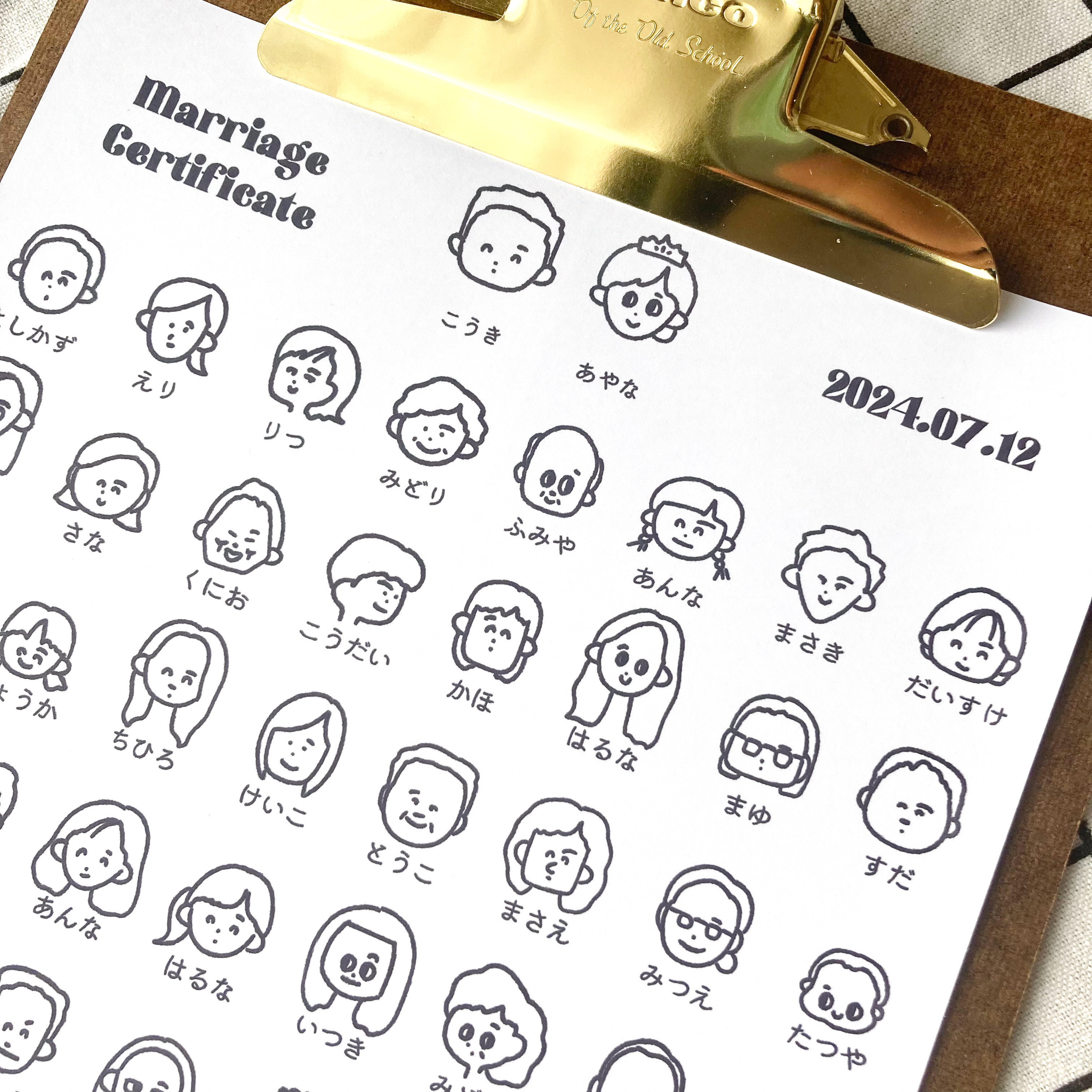 Minami様似顔絵結婚証明書B
