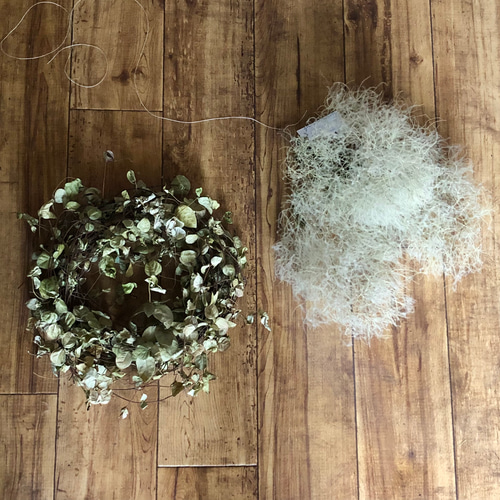 特価】ツルのリース 23cm スモークツリー フライングスワッグ 26cm 2点