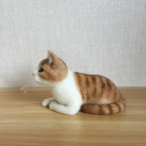 羊毛フェルト 猫 茶白 羊毛フェルト masapan 通販 18049321