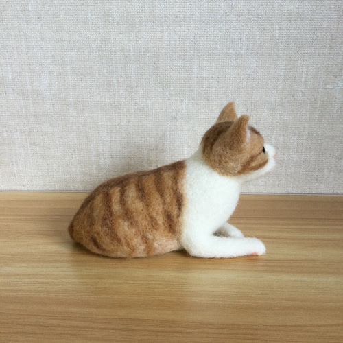 羊毛フェルト 猫 茶白 羊毛フェルト masapan 通販 18049321｜Creema