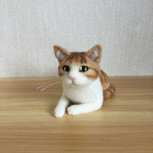 羊毛フェルト 猫 茶白 羊毛フェルト masapan 通販 18049321｜Creema