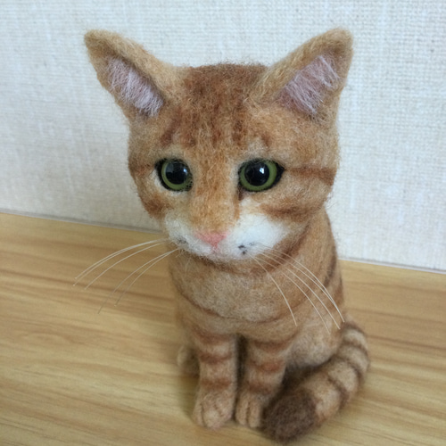 羊毛フェルト 猫 茶トラ 羊毛フェルト masapan 通販 18049339