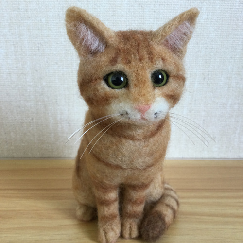 羊毛フェルト 猫 茶トラ 羊毛フェルト masapan 通販 18049339｜Creema