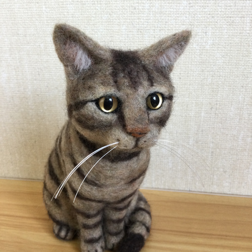 羊毛フェルト キジトラ猫 羊毛フェルト masapan 通販 18049428