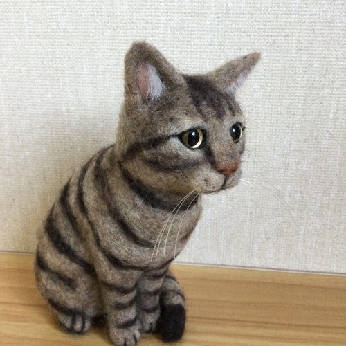 羊毛フェルト キジトラ猫 羊毛フェルト masapan 通販 18049428｜Creema