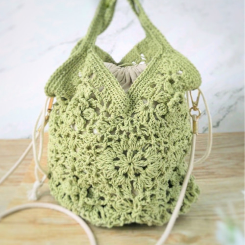 花咲くモチーフ編み 2wayポシェット〈ギフトにも〉EMIM Bloom かぎ針