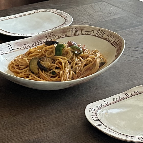 大皿 パスタ皿 (ビルディング) 深め皿 ワンプレート 大皿 石黒