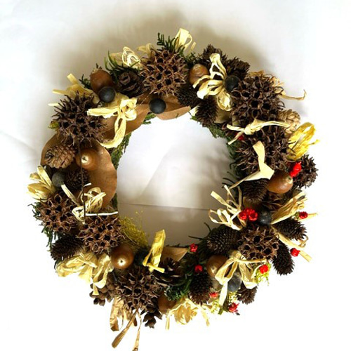 秋・冬リース④「木の実のリース・ウインターリース」 プラタナスの実