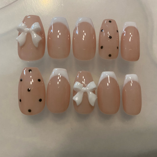 ネイルチップ オーダー 韓国 リボン ネイルチップ オーダー 韓国 リボン