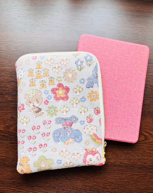 Kindle paper White L字ポーチ 昭和レトロなアニマル マルチ