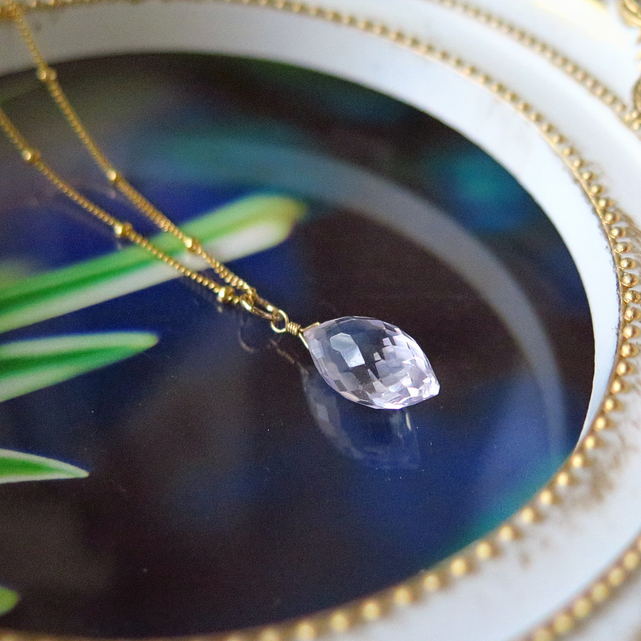 【高品質スコロライト】一粒ネックレス