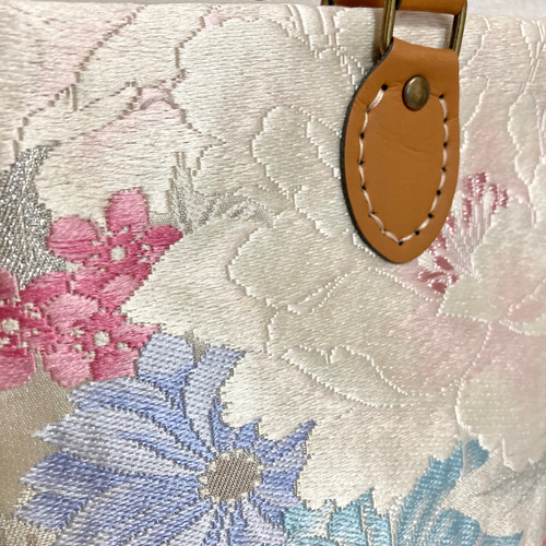 kimono】帯リメイク パステル 2wayトートバッグ トートバッグ ら