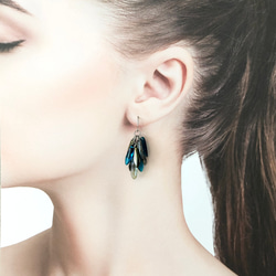 【No.240】新月の夜の記憶　サージカルステンレス使用　イヤリングにも対応　ピアス　チェコビーズ　夏 1枚目の画像