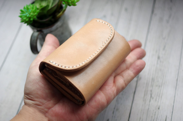 本革縦お札を折らないカードミニ財布（受注制作） 