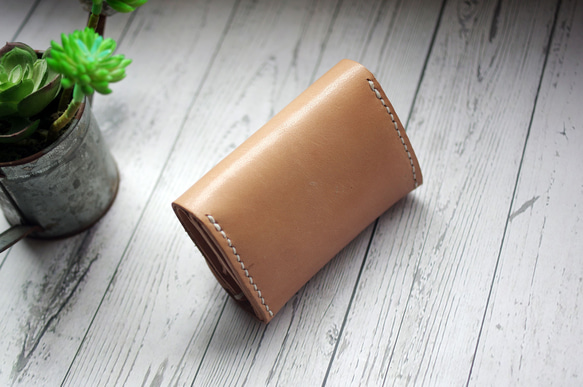 本革縦お札を折らないカードミニ財布（受注制作） 