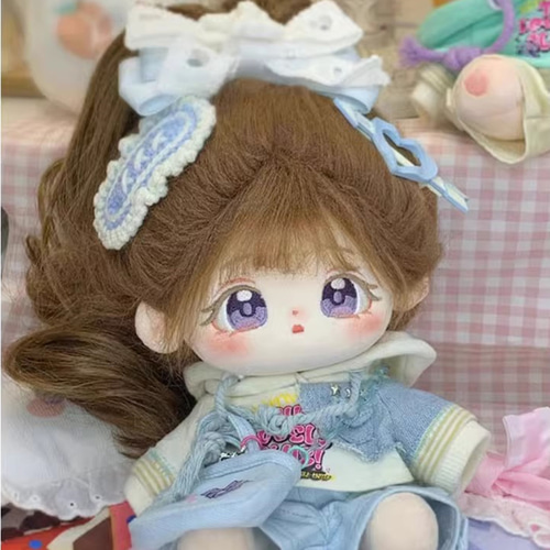 ぬいぐるみ　着せ替え　20cm 紫　ショートヘア 20CM 着せ替えぬいぐるみ 無属性 着せ替え人形 コットンドール