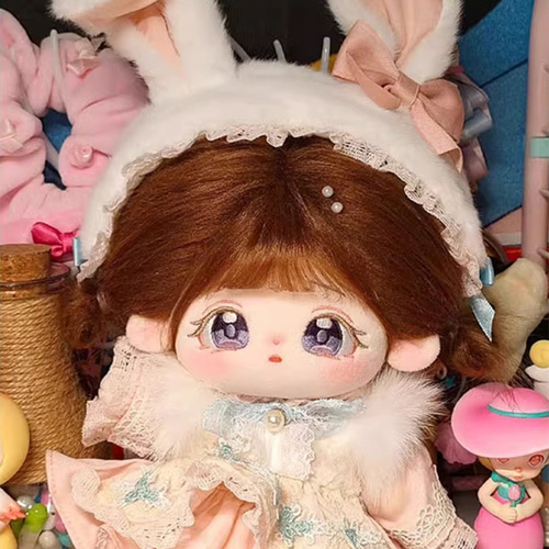15cm オリジナル ぬいぐるみ 着せ替え 女の子 ロングヘア 茶色髪