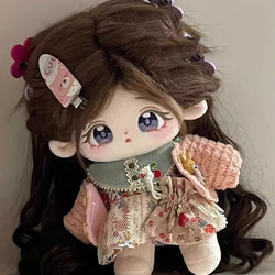 20cmぬいぐるみ 着せ替えぬいぐるみ みばん 茶色髪紫目 骨格付き可能