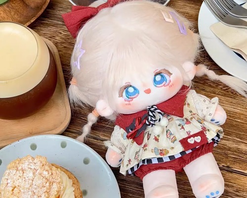 20cmぬいぐるみ 着せ替えぬいぐるみ 白髪 青目 骨格付き可能 ぬい