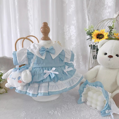 20cmぬいぐるみ 着せ替えぬいぐるみ ゆき 白髪青目 綿人形 骨格
