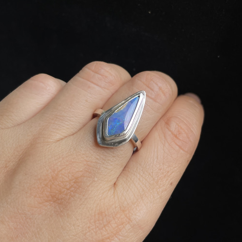 ボルダーオパール シルバー925 リング Australian Boulder Opal Ring ボルダーオパールのリング