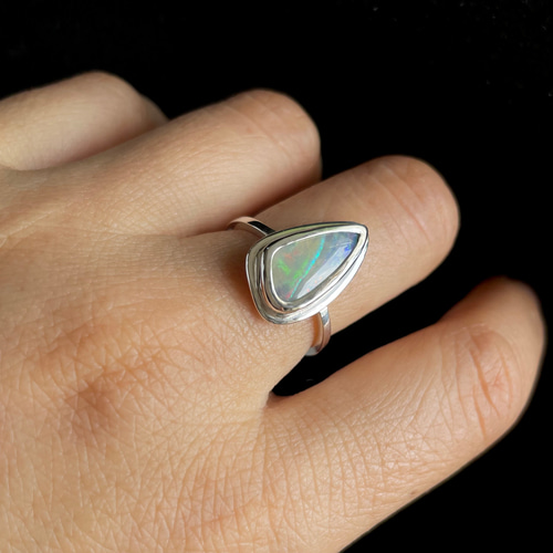 ボルダーオパール シルバー925 リング Australian Boulder Opal Ring ボルダーオパールのリング