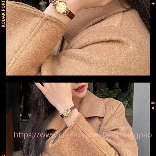 モクセイの小さな茶色の時計女性の贅沢な小人数の芸術時計レトロ モクセイの小さな茶色の時計女性の贅沢な小人数の芸術時計レトロ