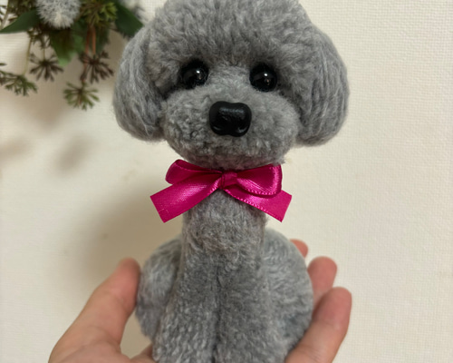 動物ぽんぽん トイプードル 薄いグレー その他人形 ricksan 通販