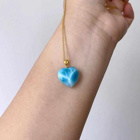 ☆天然☆ラリマーのハートペンダント