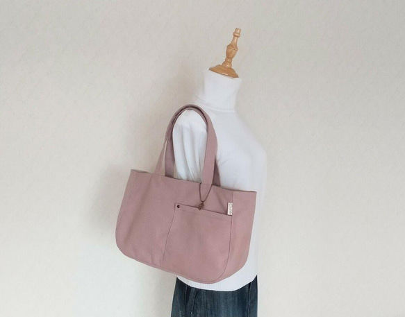 美紀様ご予約品*【たっぷり収納*横長*デイリートート】スモーキー 