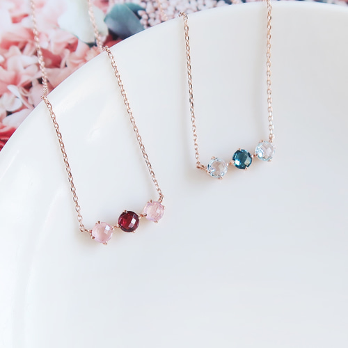 ルビーとローズクリスタルの 925 スターリング シルバー 18K ローズ