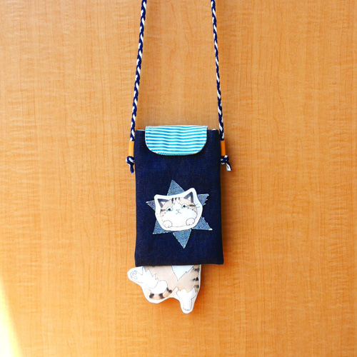 ズボっとねこ スマホポーチ ポシェットタイプ スマホポシェット 