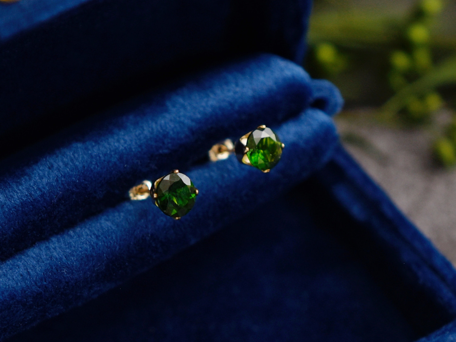 ▶︎6mm 麗しの クロムダイオプサイド グリーン 天然石 ▶︎ピアス 14kgf