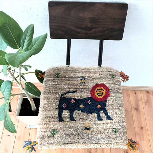 大特価39％OFF】ペルシャ ギャッベ ミニマット 39x39cm アイボリー