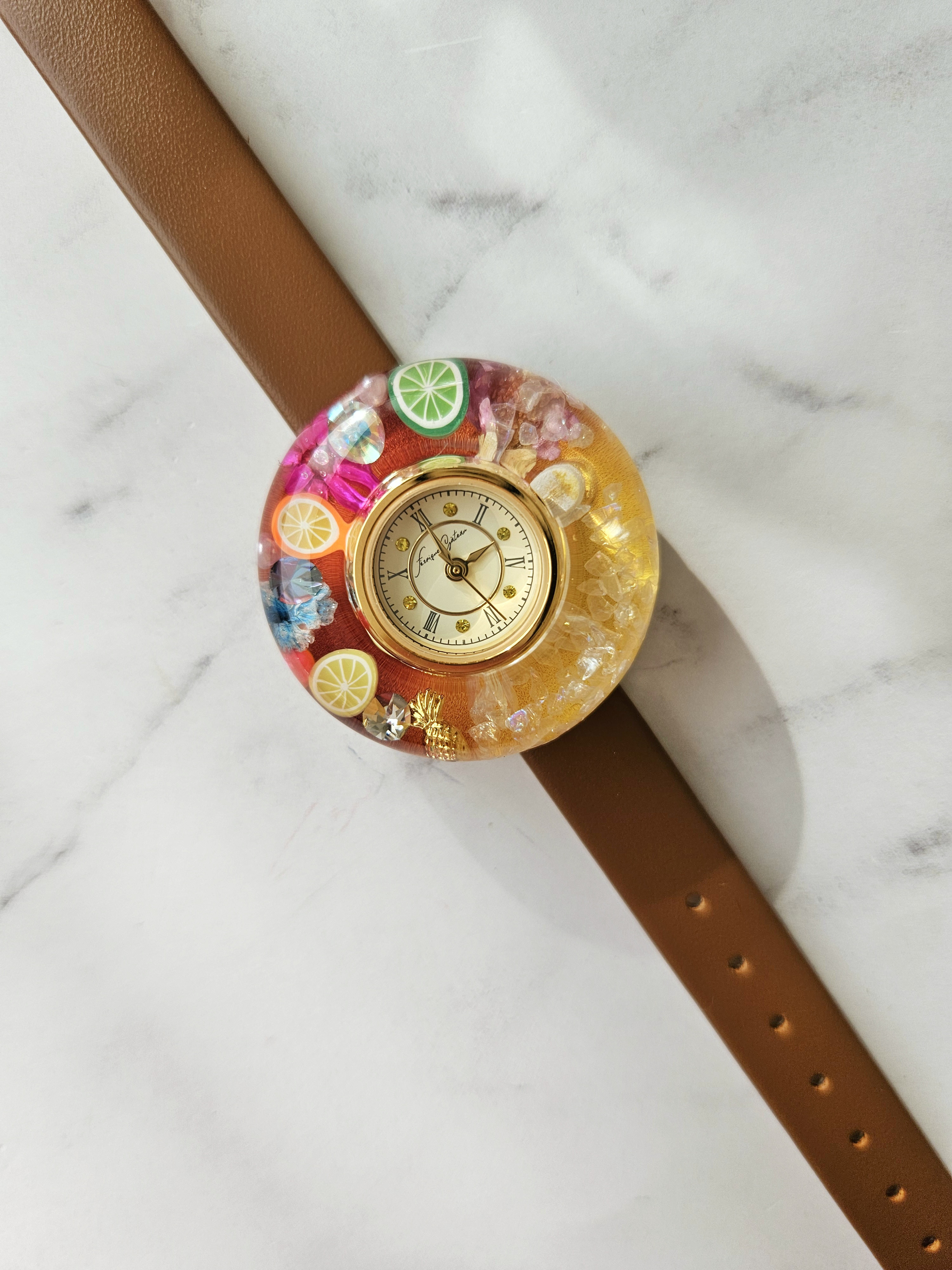 トロピカルジュースベゼルウォッチセット(ブラウン×オレンジ) 15,070円