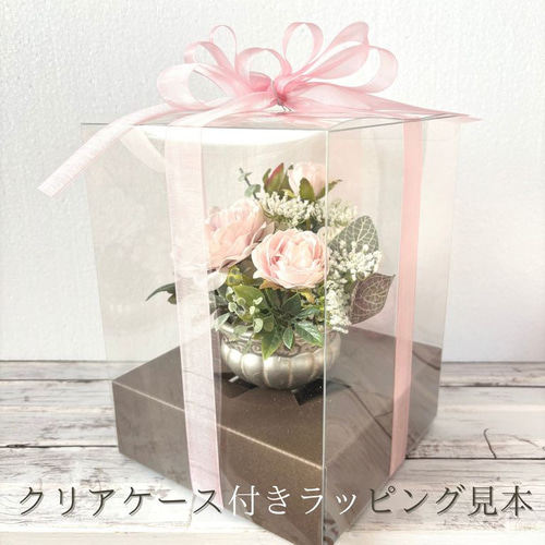 ホワイトバラの造花アレンジメント 大きめ 造花 とりよせ品 ラージローズブッシュ×5 薔薇 バラ 大きい 大輪 白 黒