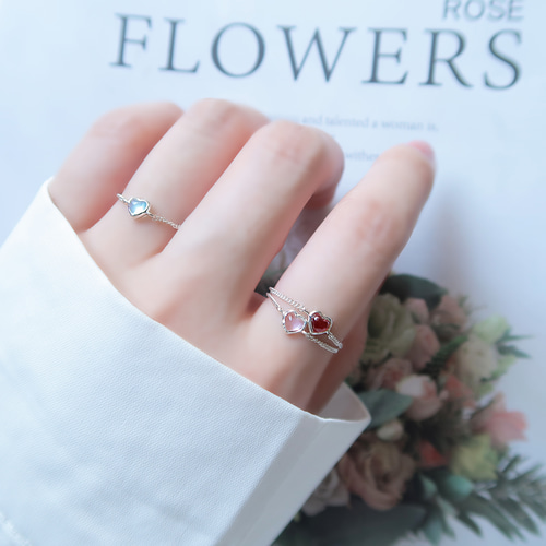 925 スターリングシルバー ピンク クリスタル ローズクォーツ ムーン