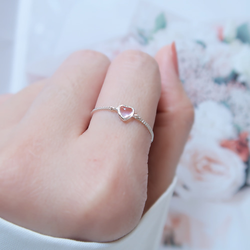 925 スターリングシルバー ピンク クリスタル ローズクォーツ ムーン