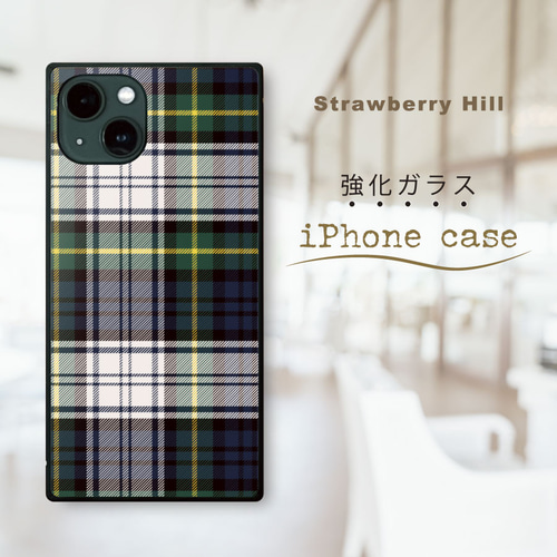 チェック柄 タータン チェック 強化ガラス iPhoneケース mini se pro